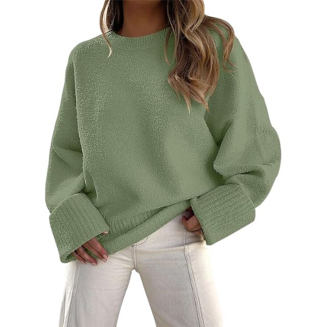 Doorbuster In A Chill Mood Oversized Waffle Knit Top (Light Olive) in 2023