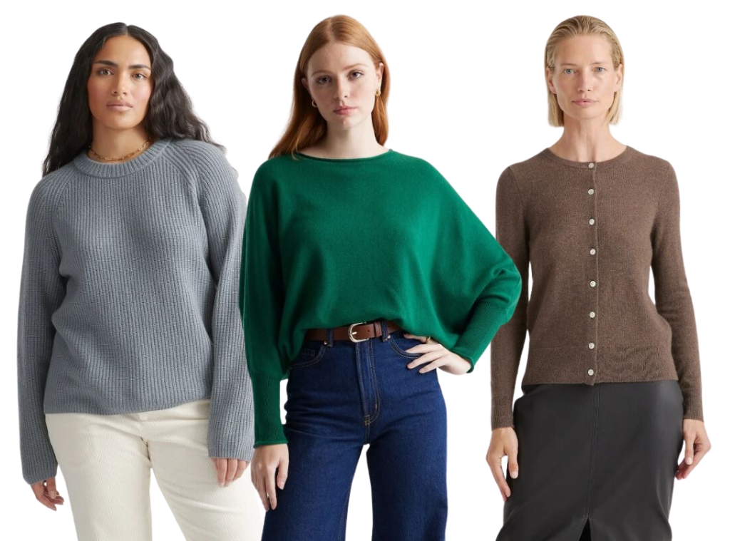 Quince have a women's cashmere sweater for just $50 and affordable
