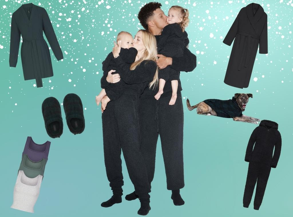 Patrick Mahomes family in pajamas for Kim Kardashian SKIMS ads