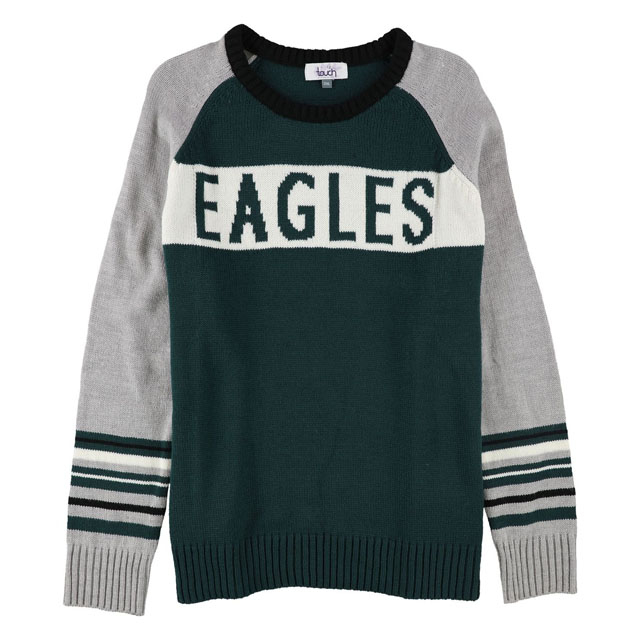 Philadelphia Eagles Starter Women's Bump And Run Long Sleeve Hoodie T-Shirt  - Kelly Green