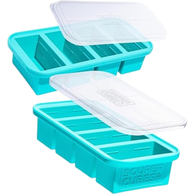 Joie Extra-Large Ice Cube Tray with Lid - Transparent/Blue, 1 ct