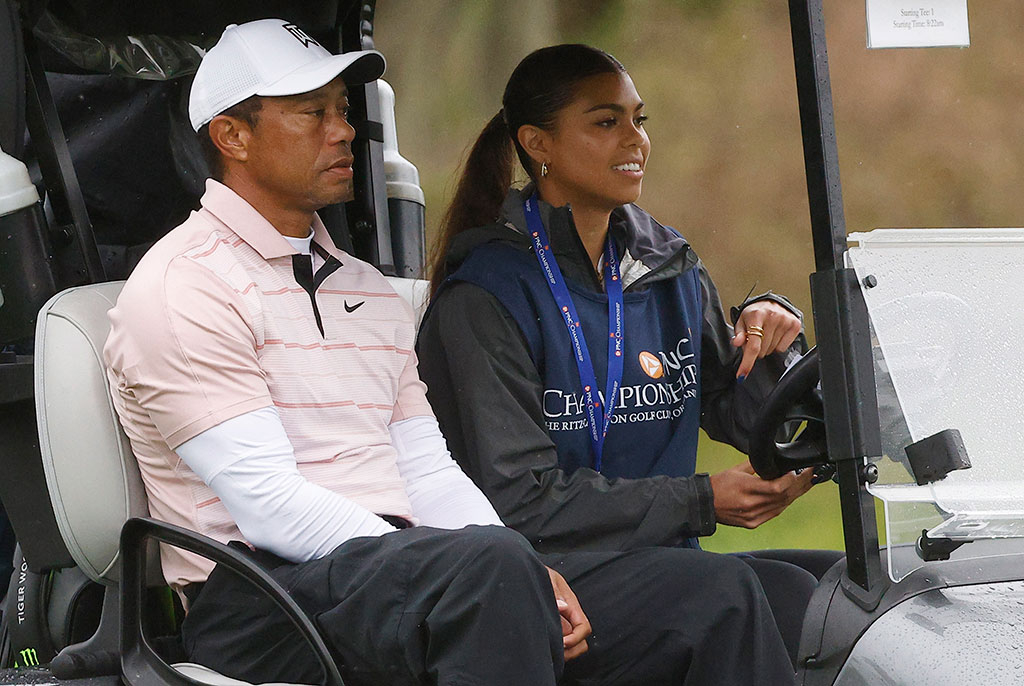 Tiger Woods' daughter Sam serves as his caddie for 1st time - Good