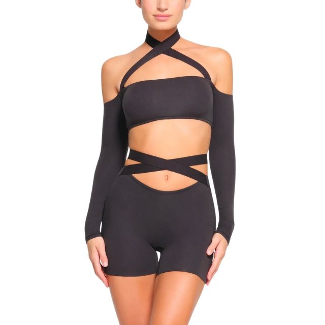 SKIMS Fits Everybody One Shoulder Cut Out Bodysuit - Neon Pink