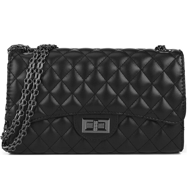 FashionPuzzle Chevron Quilted Medium Crossbody Bag with Tassel Accent