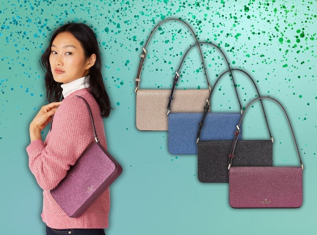 Kate Spade Small Greta court Ina Glitter Crossbody Bag Pink Handbag Purse  New | eBay