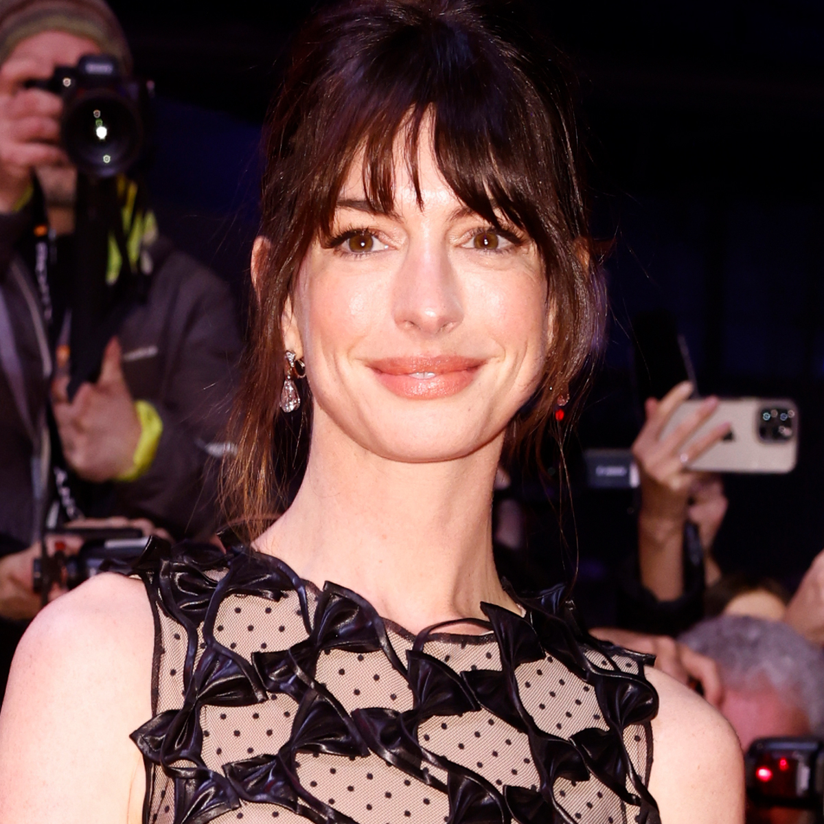Anne Hathaway Turns Up the Heat With Dominatrix-Style Naked Dress – E! Online