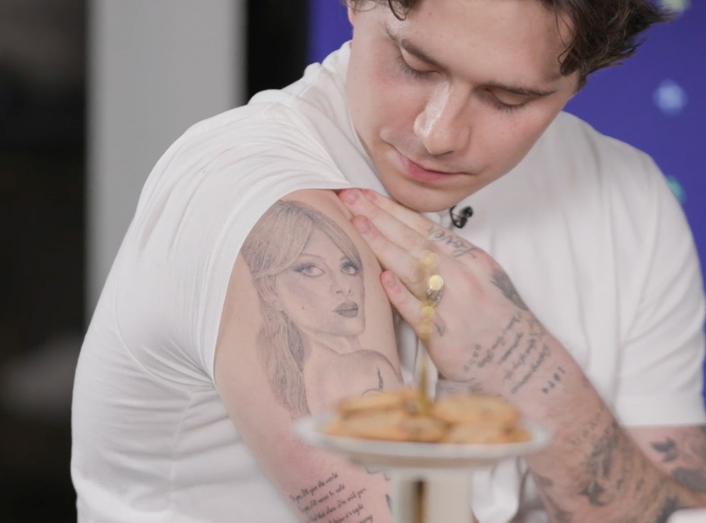 Brooklyn Beckham Debuts Massive Tattoo Portrait of Wife Nicola Peltz - E!  Online