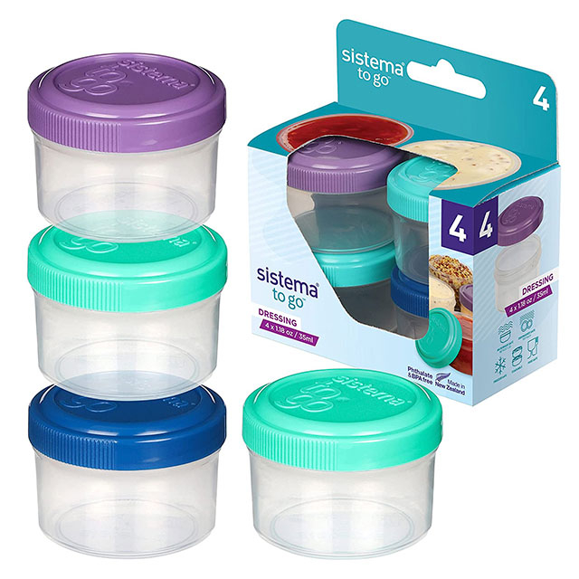 Sistema 10 Piece Food Storage Containers with Salad Dressing and Condiment  Containers and Lids for Meal Prep, Dishwasher Safe, Clear/Green