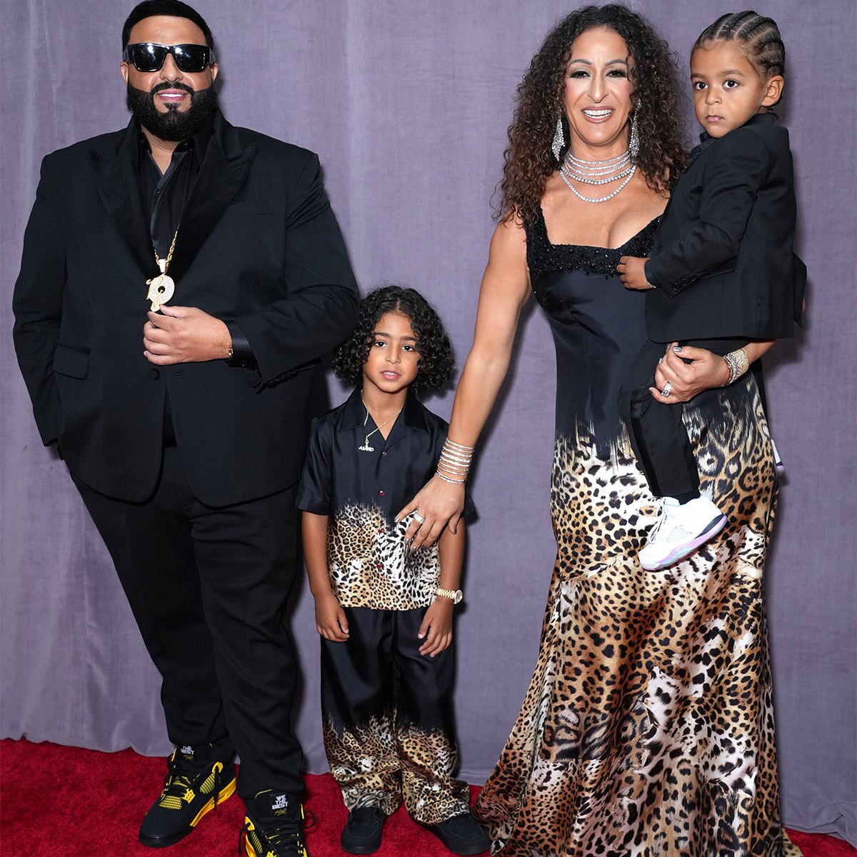 DJ Khaled, Asahd Khaled, Nicole Tuck, and Aalam Khaled, 2023 Grammy Awards, Arrivals