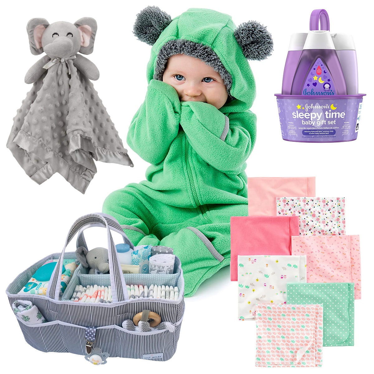 EIO New Born Baby Gift Set -13 Piecess (Mint) : Amazon.in: Clothing &  Accessories