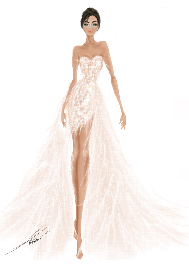 Nadia Ferreira Wedding Dress Illustration