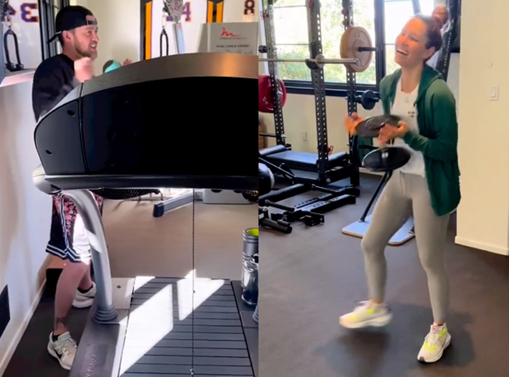 Justin Timberlake, Jessica Biel Post Workout Video To End 2021