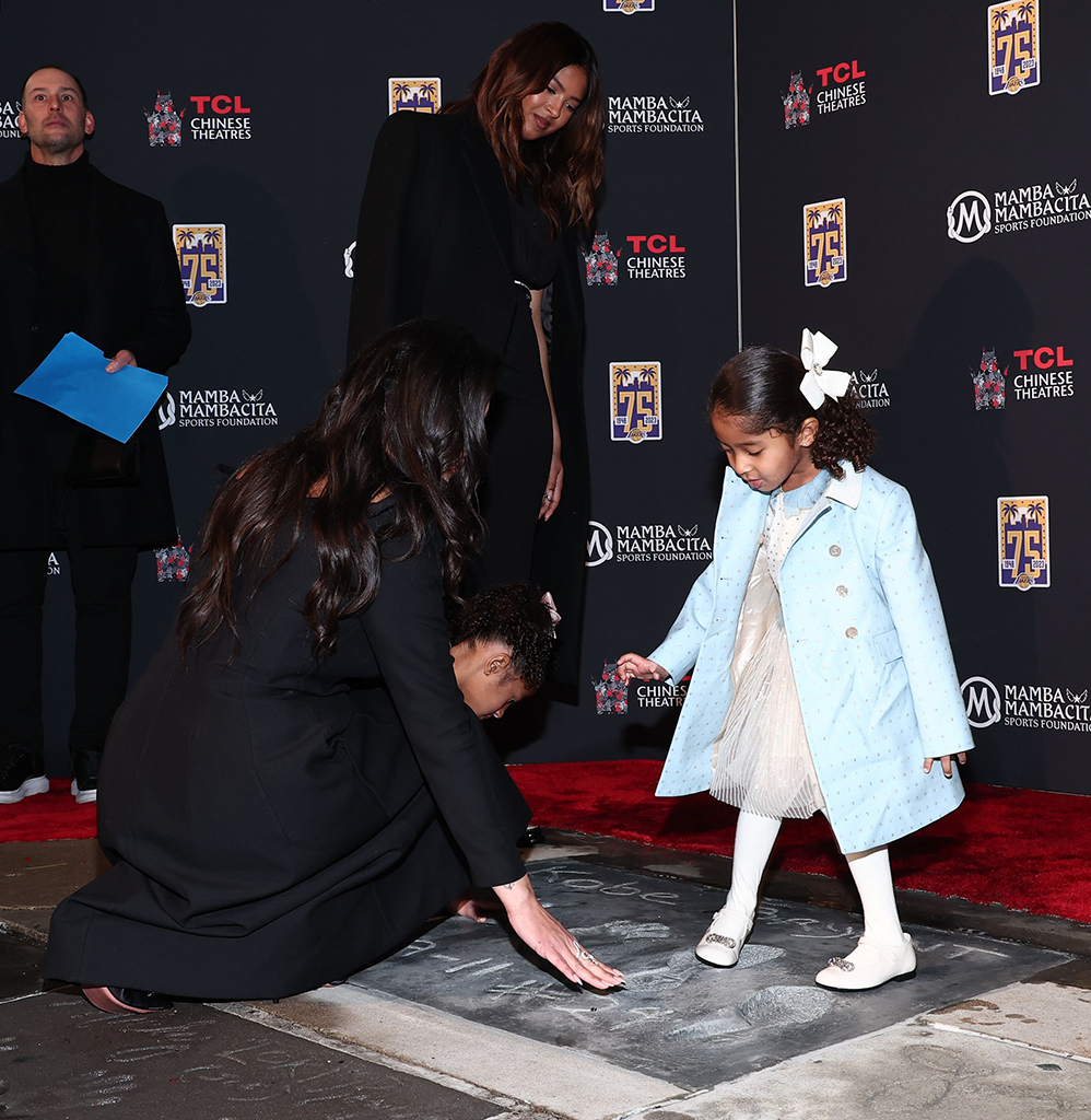 Vanessa Bryant and Daughters Honor Kobe at Handprint Unveiling