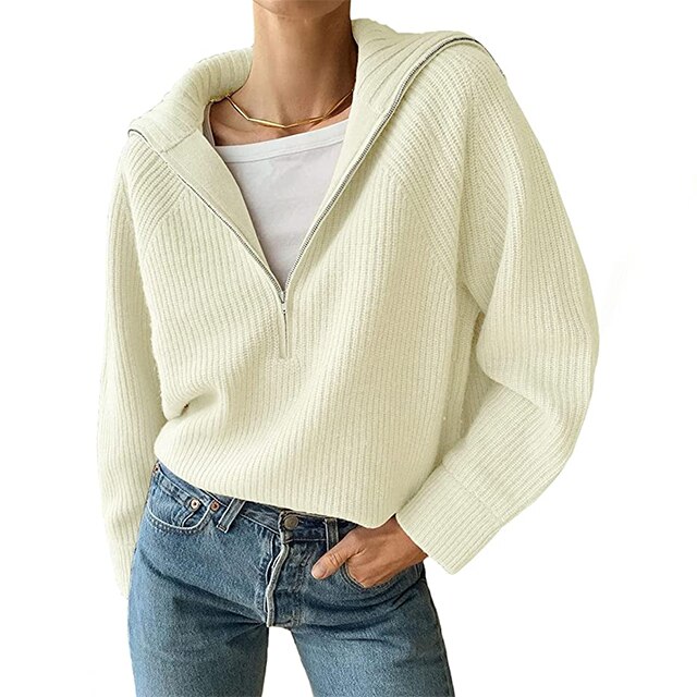 Jumppmile Women's Cropped Sweater Knit Long Sleeve Crewneck Soft Pullover  Sweater Top