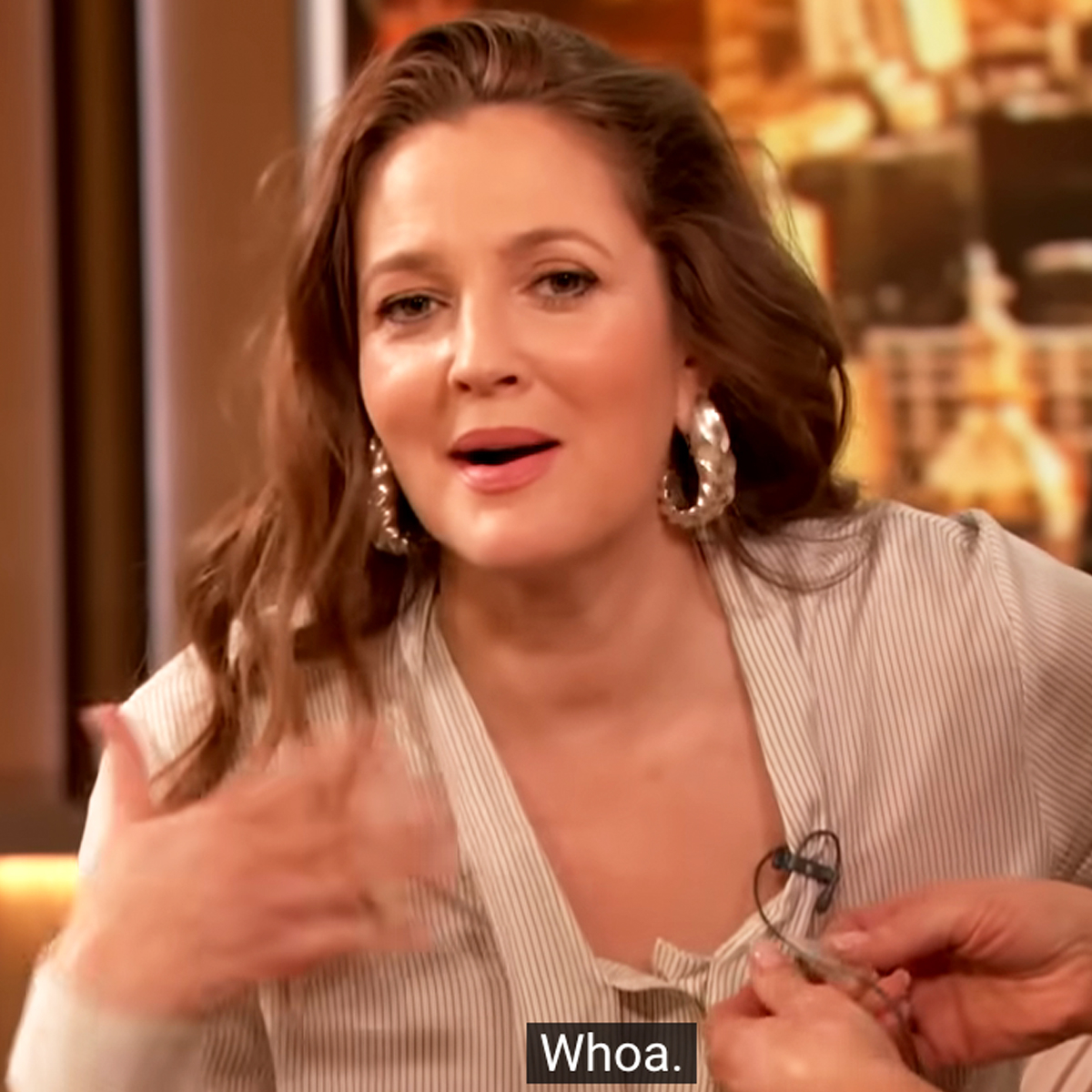 Drew Barrymore hot flash moment screengrab