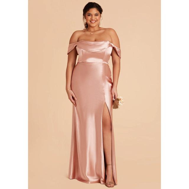 slim fit dress slacks Convertible Rose Gold Long Bridesmaid Dress with Sequins – FancyVestido