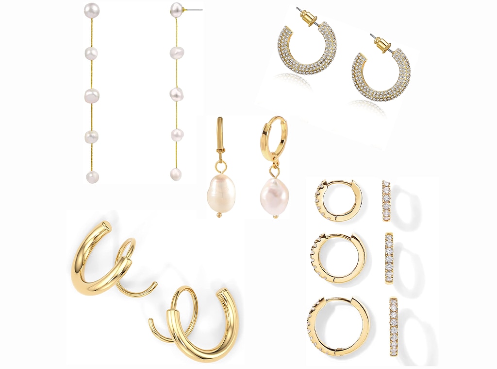 Buy Gold Hoop Earrings for Women, Sterling Silver Hoop Earrings, Thick Hoop  Earrings, Easy to Wear, 24K Gold Plated Hoop Earrings for Women Girls at  Amazon.in