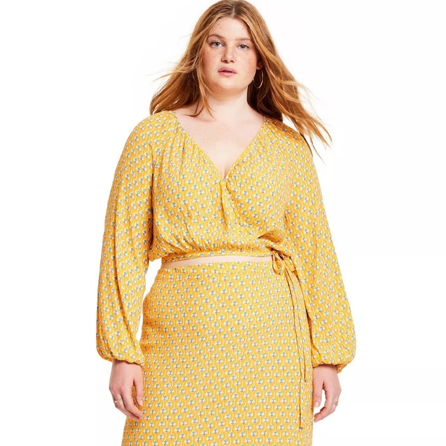 Target yellow wrap outlet dress