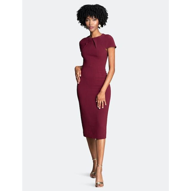 Dress the population burgundy emery clearance dress