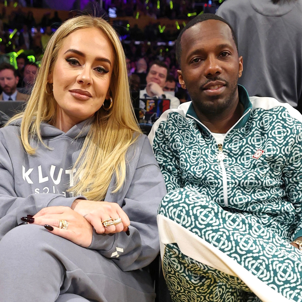 Adele and Rich Paul Go Sporty in Stylish Tracksuits for Lakers