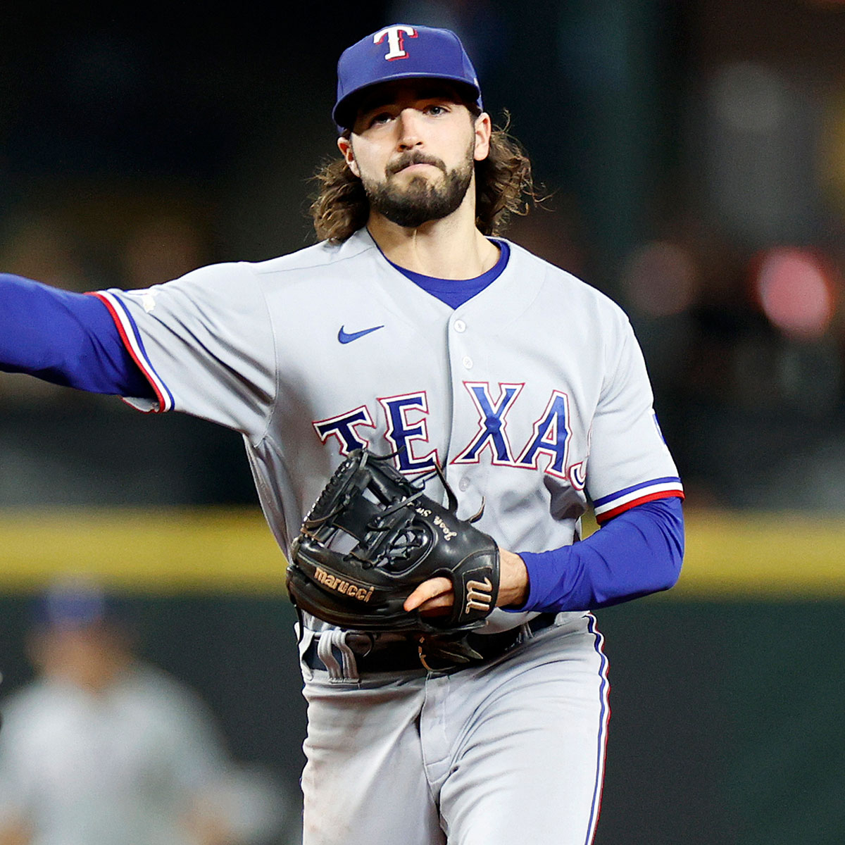 Texas Rangers' Josh Smith is taken to the hospital after being hit