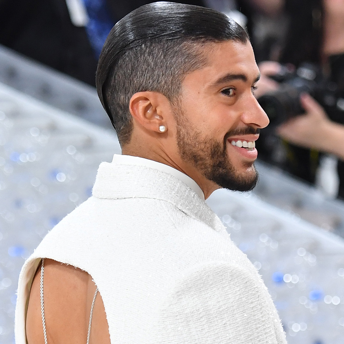 Bad Bunny Looks White Hot in Backless Suit at the Met Gala 2023