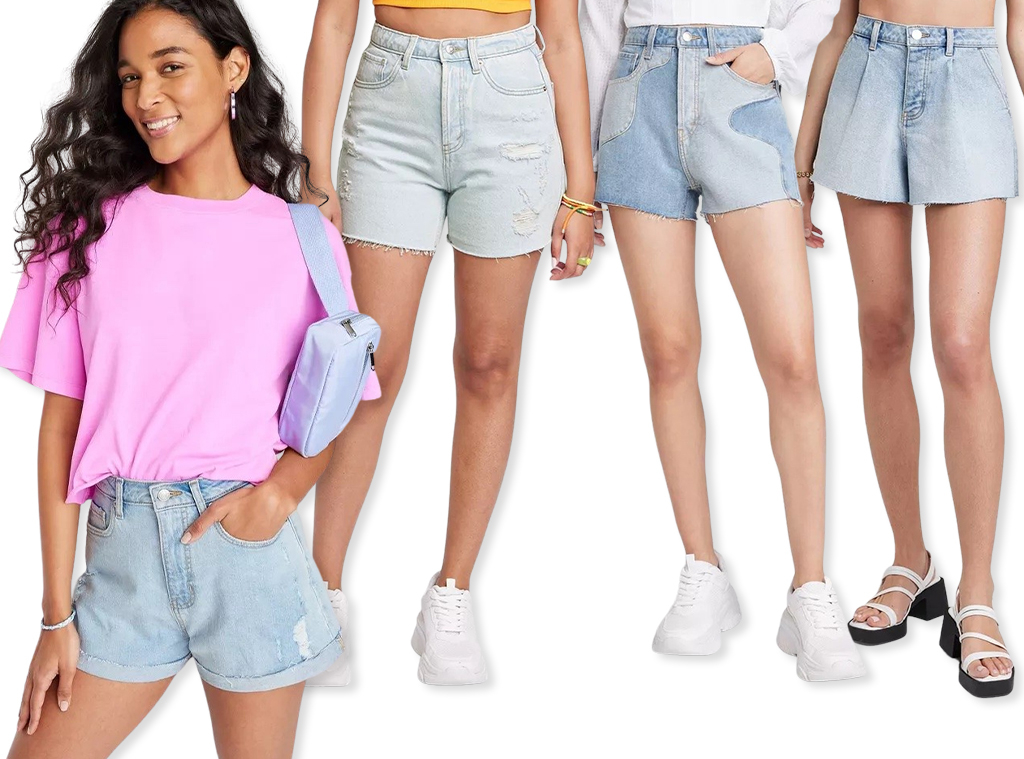 RSQ Girls Mid Rise Cuff Denim Shorts