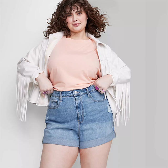 YOURS Plus Size Light Blue Ripped Denim Shorts | Yours Clothing