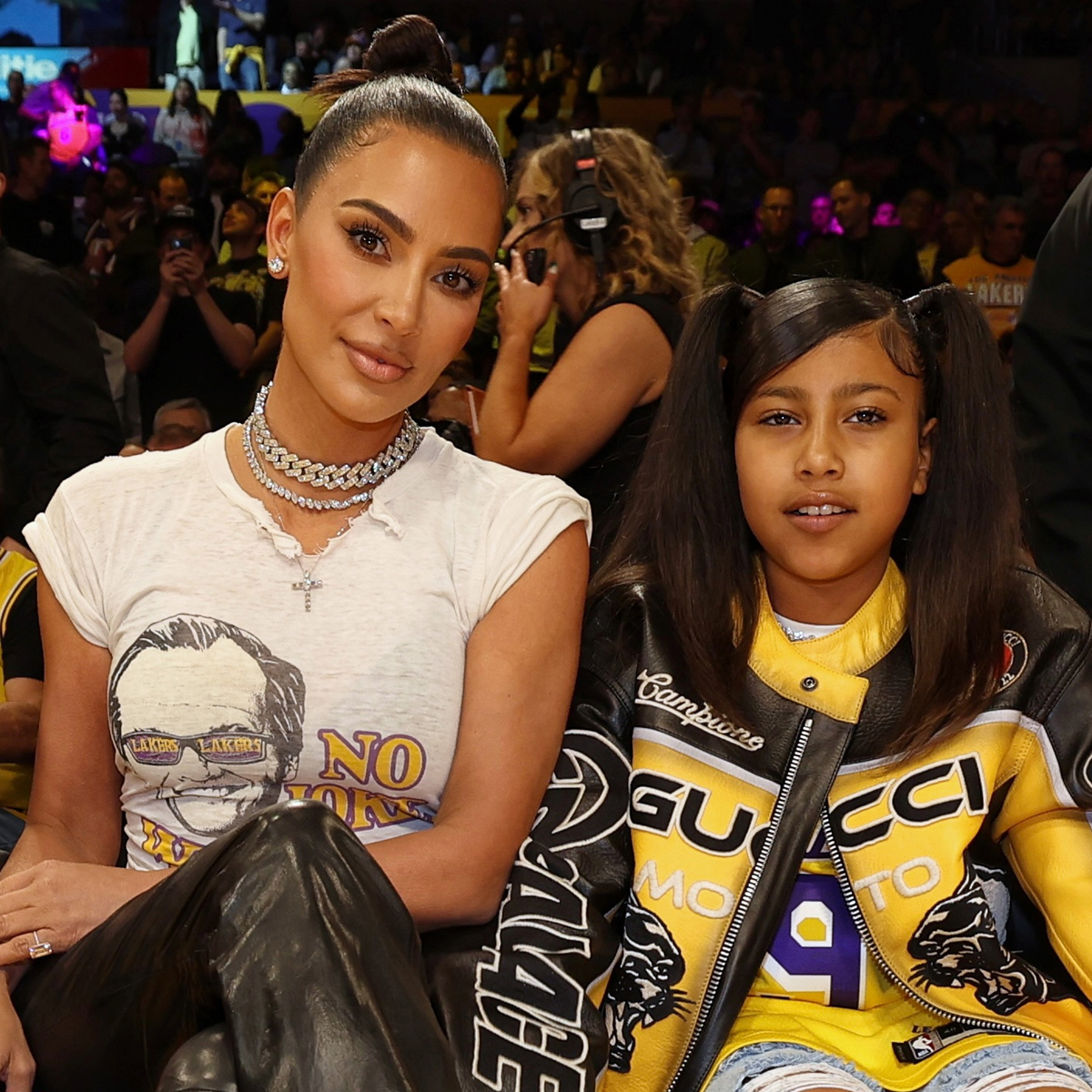 Kim Kardashian, North West, Lakers Game