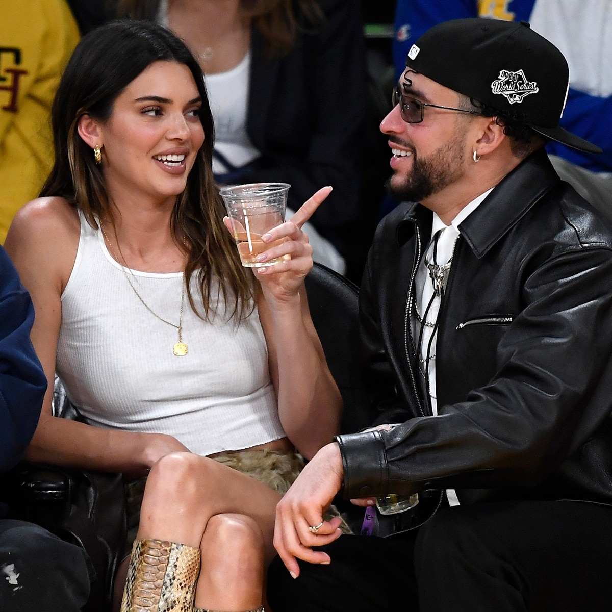 Bad Bunny, Kendall Jenner, Lakers Game