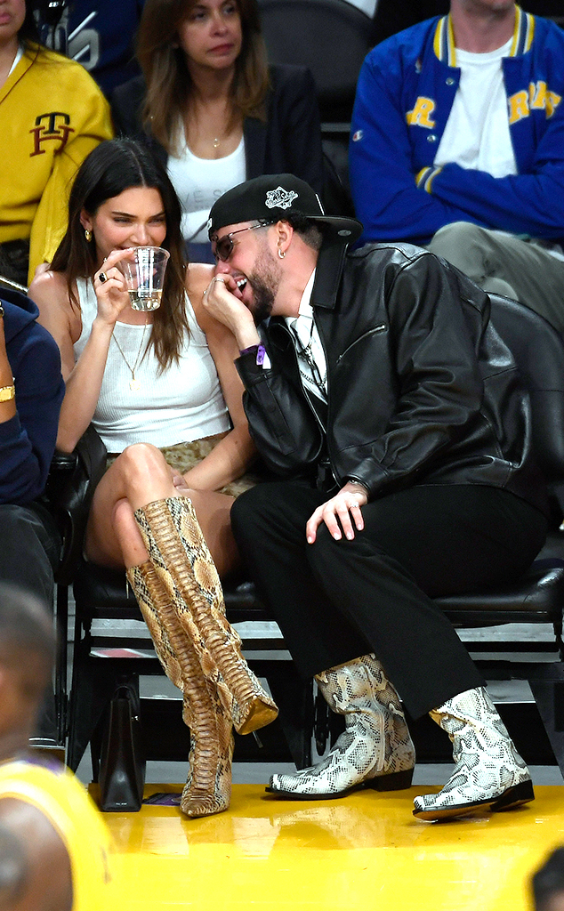 Kendall Jenner and Bad Bunny Twin During Night Out at Lakers Game
