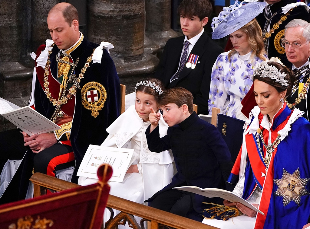 Prince Louis, Princess Charlotte, King Charles III Coronation