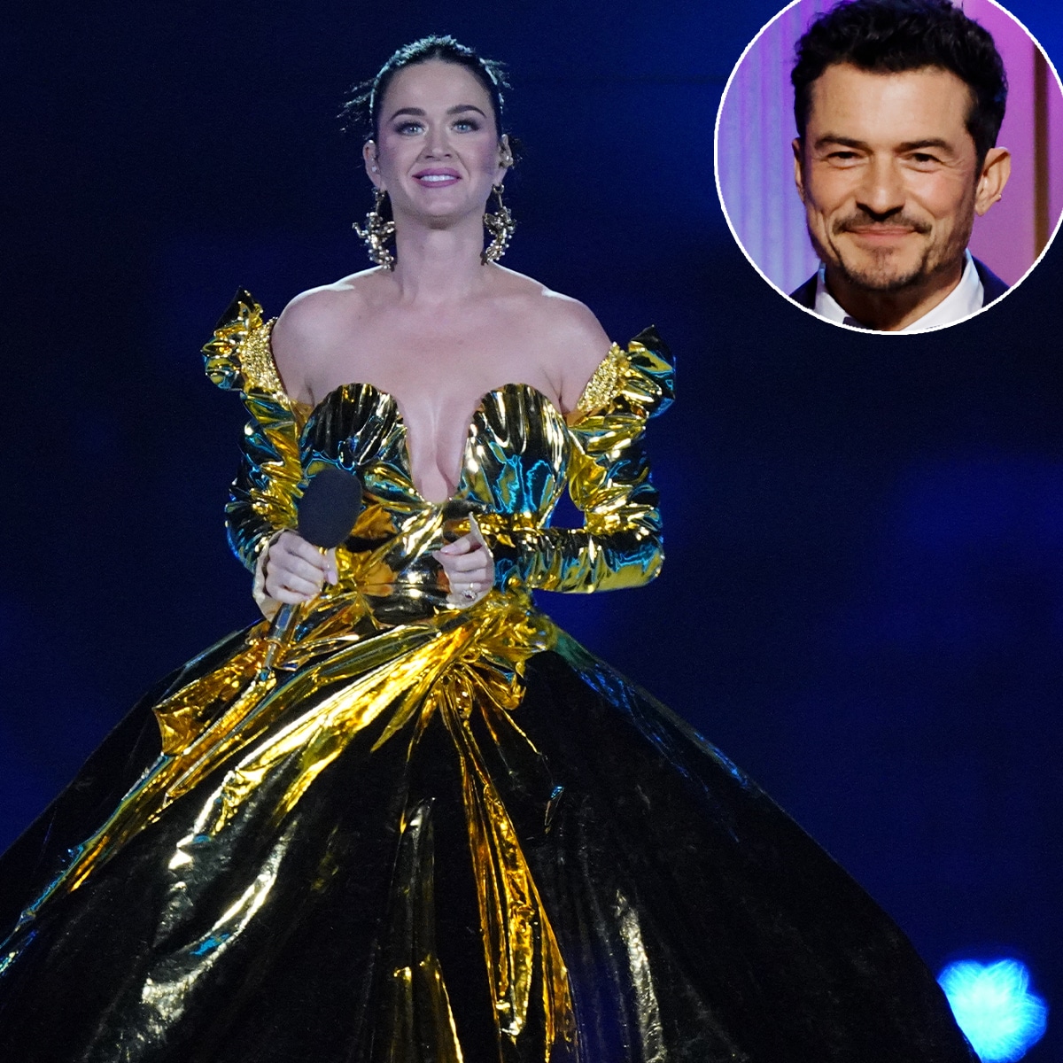Orlando Bloom Lights Up Over Katy Perry's Coronation Performance Orlando Bloom Lights Up Over Katy Perry's Coronation Performance