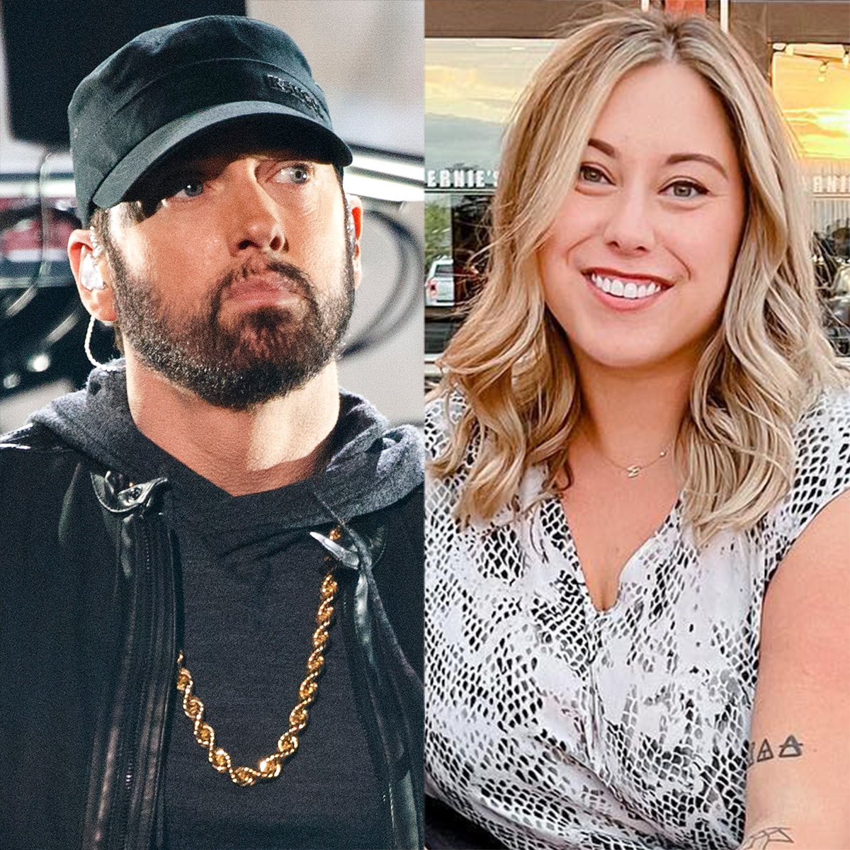 A filha de Eminem, Alaina, se casou com a irmã Hailie Jade ao seu lado ...