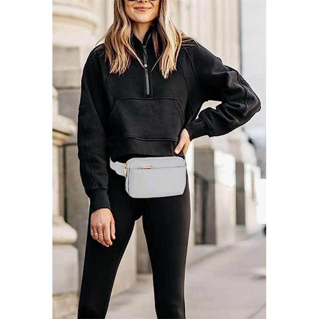  Telena Belt Bag for Women Fanny Pack Cross Body Bag Fashion Waist  Pack with Adjustable Strap Black