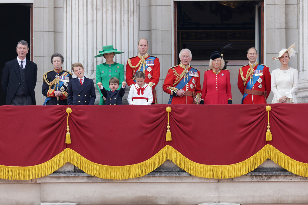 Trooping of the Colour 2023, King Charles, Princess Charlotte, Prince William, Kate Middleton, Queen Camilla, Prince Louis, Prince Geor