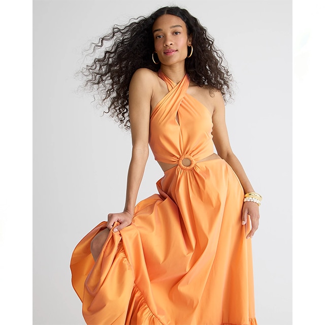 J.Crew Casual Dress - Shift: Orange Dresses - used - Size 6