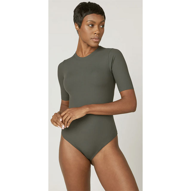 SPANX, Tops, Spanx Womens Suit Yourself Ribbed Crew Neck Short Sleeve  Bodysuit