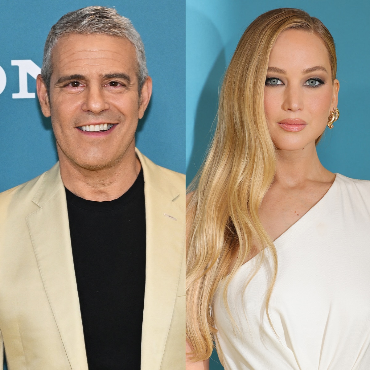 Andy Cohen and Jennifer Lawrence