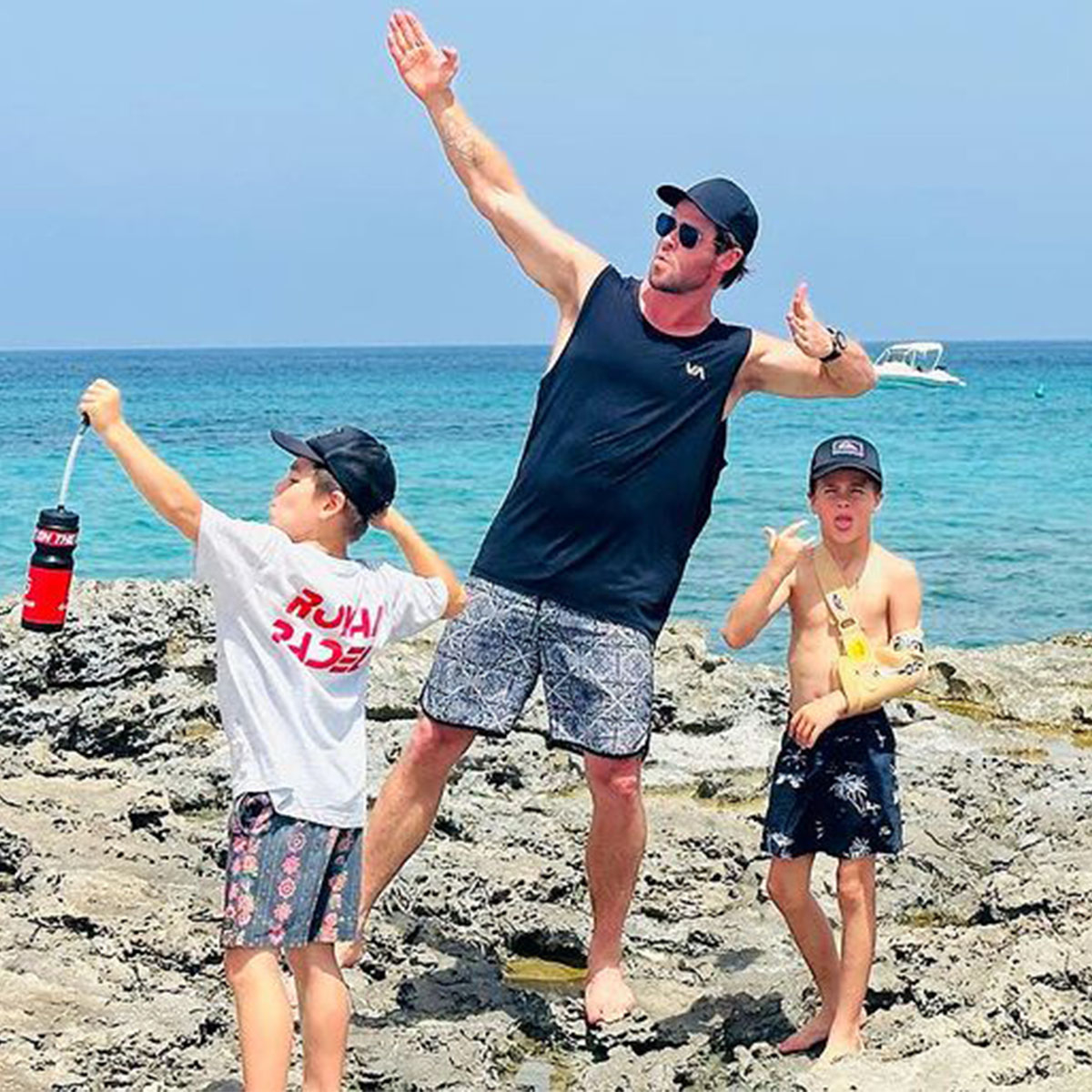 Chris Hemsworth Shares Rare Glimpse of Family Vacation With His 3 Kids