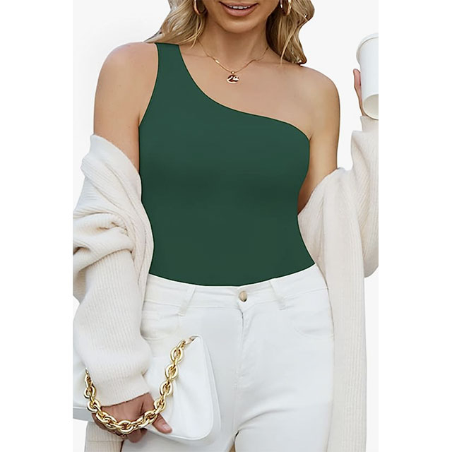 MANGOPOP Collection Solid Green Bodysuit Size L - 59% off