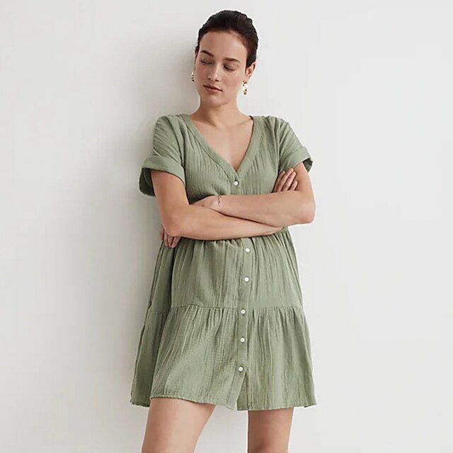 dress design in linen Linen Maxi Dress with Pockets main image 0