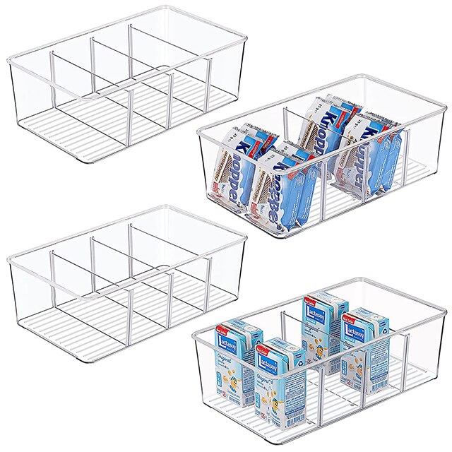  Vtopmart 6 Pack Clear Stackable Storage Bins with Lids, Large Plastic  Containers with Handle for Pantry Organizer and Storage,Perfect for  Kitchen,Fridge,Cabinet, Closet,Bathroom Organization: Home & Kitchen