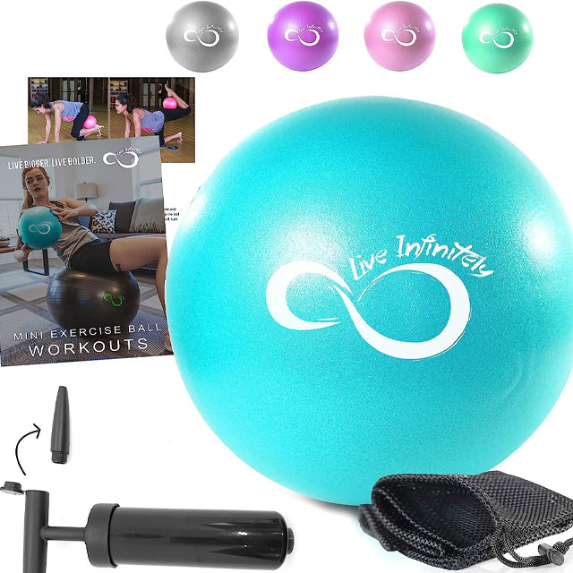 9 Inch Small Exercise Ball for Stability, Barre, Pilates, Yoga, and Balance  (with Pump)
