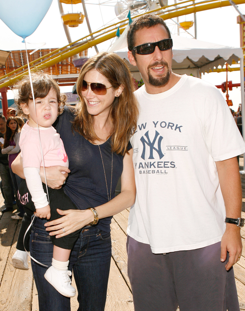 Actor Adam Sandler, Jackie Sandler and baby Sadie Madison Sandler