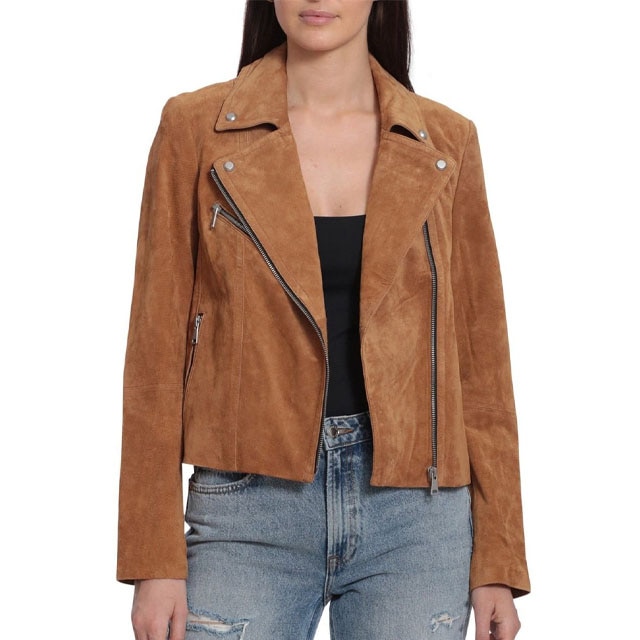 Avec les filles on sale genuine suede trench coat