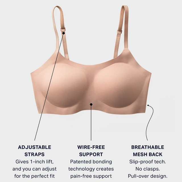 EBY Seamless Only Bra with Adjustable Straps: Nude, Bras for Women, Size -M  at  Women's Clothing store
