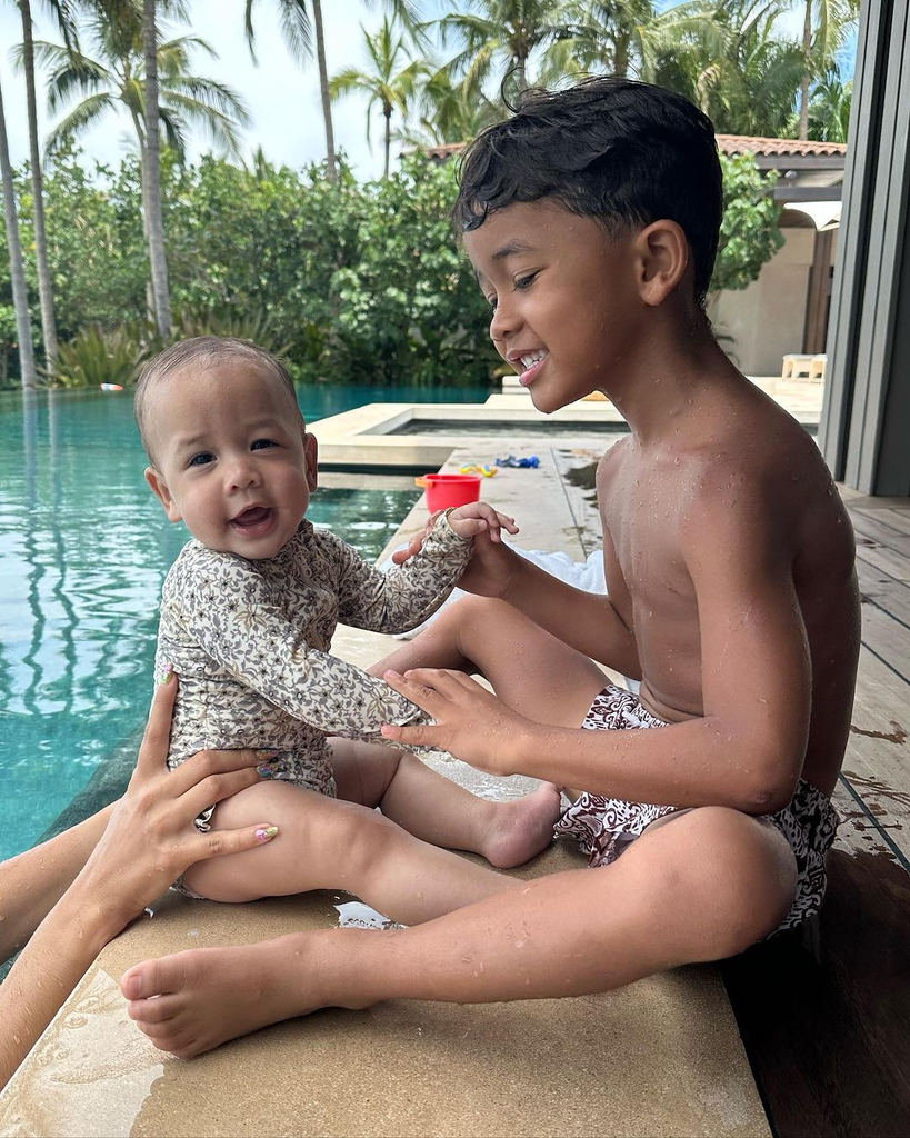 John Legend's Son Miles Gives Little Sister Esti a Kiss: Pic