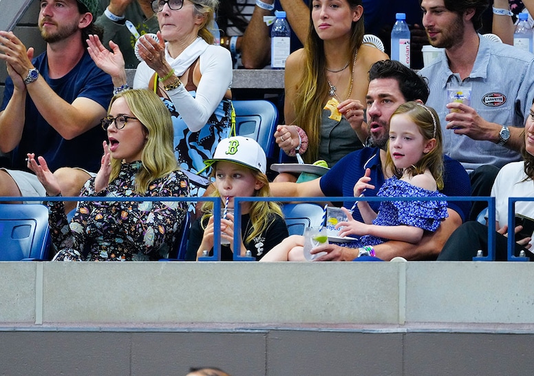 Emily Blunt, John Krasinski, Hazel, Violet, 2023 US Open