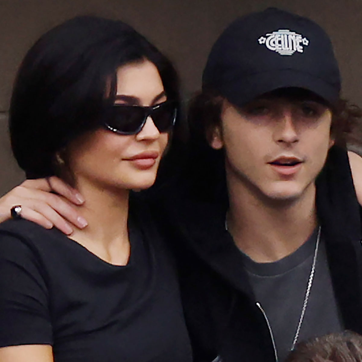 Kylie Jenner and Timothée Chalamet Coordinate in Black at US Open 2023 – WWD